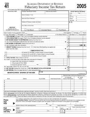 Alabama Fiduciary Income Tax Return 2005