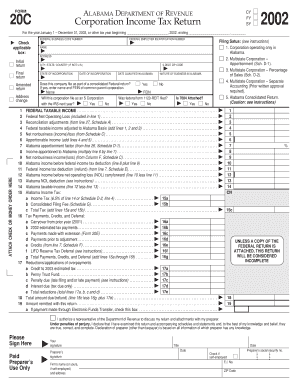 Alabama Corporation Income Tax Return