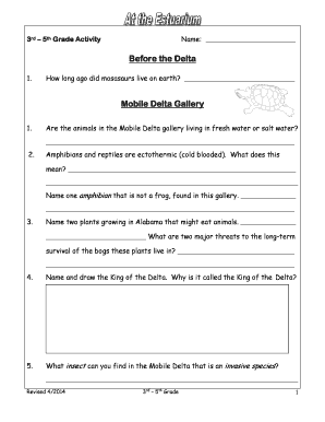 3rd – 5th Grade Activity Worksheet