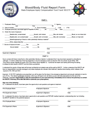 Blood/Body Fluid Exposure Report