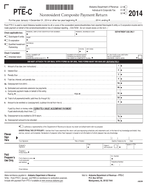 Alabama Nonresident Composite Payment Return