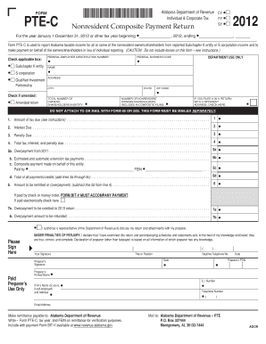 Alabama Nonresident Composite Payment Return