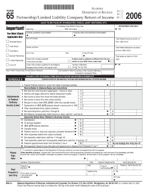 Alabama Partnership Income Tax Return Form 65