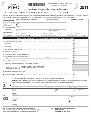 Alabama Nonresident Composite Payment Return