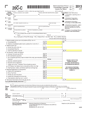 Alabama 20C-C Consolidated Corporate Income Tax Return