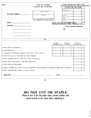 Alabama Sellers Use Tax Return