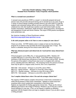 Neonatal Nurse Practitioner Track, Frequently Asked Questions