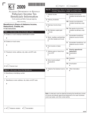 Alabama Fiduciary Income Tax Form 41