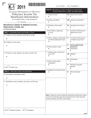 Alabama Fiduciary Income Tax Form 41
