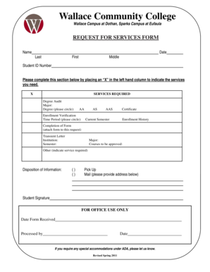 Request for Services Form