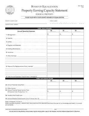 Property Earning Capacity Statement