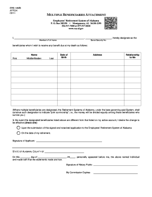 Alabama Retirement Beneficiary Designation Form