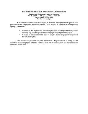 Alabama Tax Shelter Plan Resolution