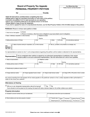 Oregon Personal Property Tax Appeal Petition
