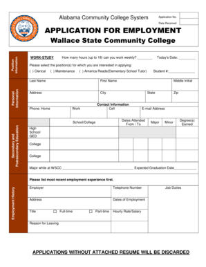 Alabama Community College System Employment Application