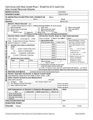 Individualized Healthcare Plan - Diabetes