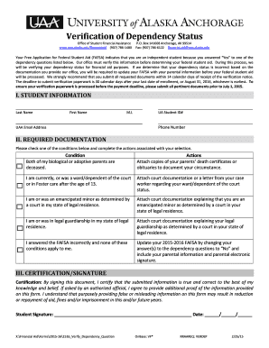 Verification of Dependency Status