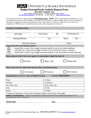 Budget Forecast Request Form