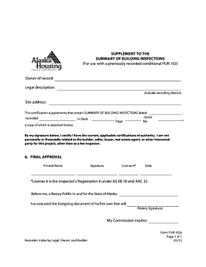 Building Inspection Certification Supplement