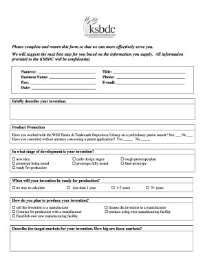 Invention Development Consultation Form