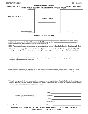 Illinois Physician Report for Guardianship