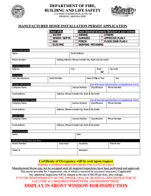 Manufactured Home Installation Permit Application