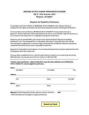 Arizona Disability Preference Request Form