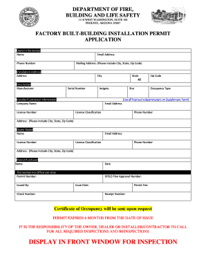 Factory Built-Building Installation Permit Application