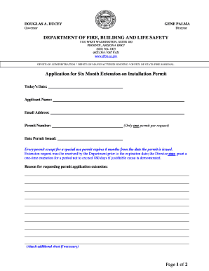 Arizona Installation Permit Extension Application