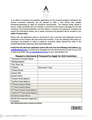 ACA Incentives Application Form