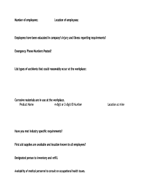 Workplace Safety and Emergency Preparedness Form