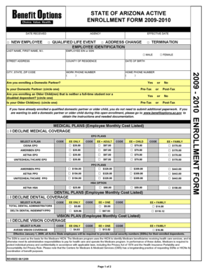 Arizona State Employee Enrollment Form