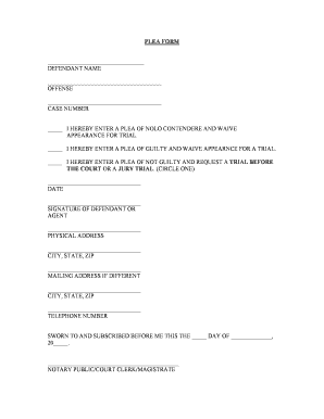 Plea Form