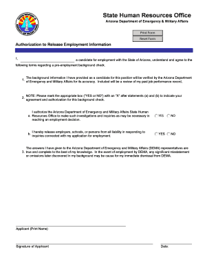 Arizona Employment Background Check Authorization