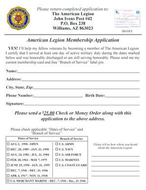 American Legion Membership Application