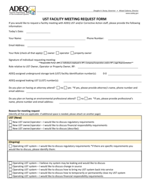 UST FACILITY MEETING REQUEST FORM - azdeqgov