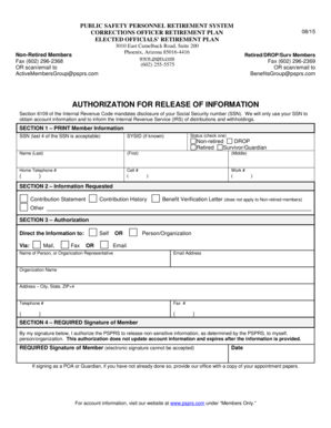 Arizona Corrections Officer Retirement Plan Authorization Form