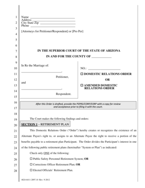 Arizona Domestic Relations Order