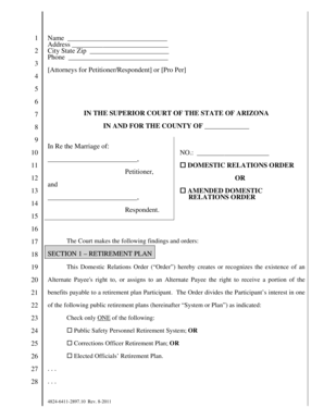 Arizona Domestic Relations Order