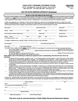 Out of State Service Affidavit