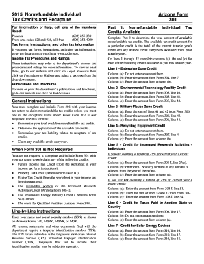 Arizona Form 301