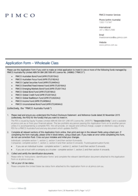 PIMCO Australia Fund Application Form