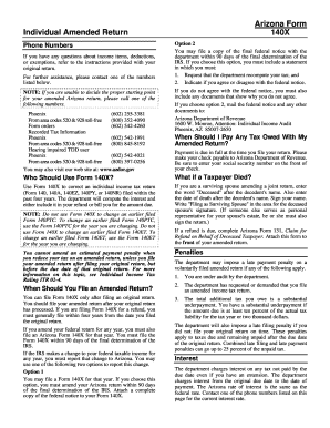 Arizona Form 140X