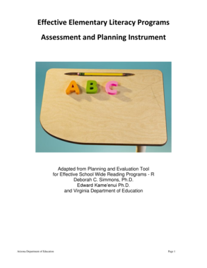 Assessment and Planning Instrument for Effective Elementary Literacy Programs