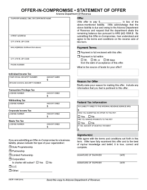 Arizona Offer-in-Compromise Form