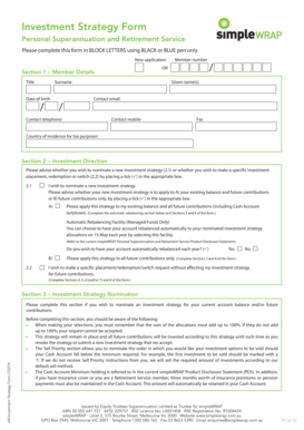 Investment Strategy Form
