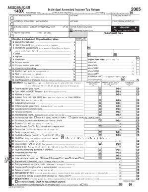 Arizona Individual Amended Income Tax Return