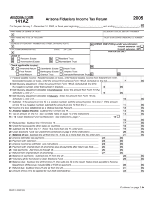 Arizona Fiduciary Income Tax Return 2005
