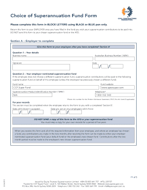 Choice of Superannuation Fund Form