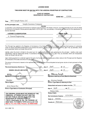 Arizona Contractor License Bond